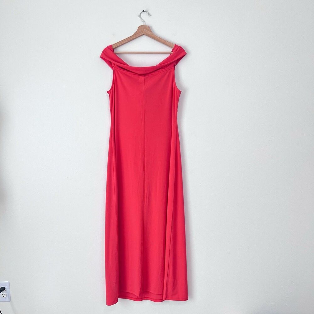 The Occasion by Old Navy Off Shoulder Maxi Dress Coral Red Formal Gown NWT Large - Picture 6 of 9
